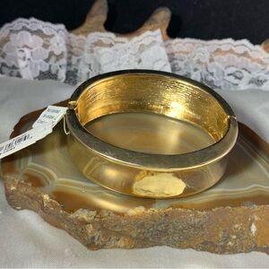 Worthington Gold Tone Hinged Bangle Bracelet